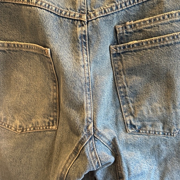 We The Free Blue barrel Jeans with Green Tie - Picture 7 of 12